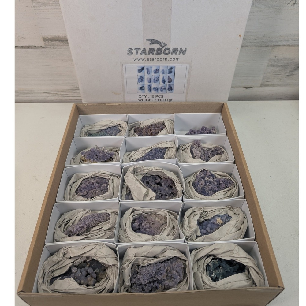 Starborn Grape Amethyst Botryoidal Chalcedony 15 Piece Wholesale Lot 1000g